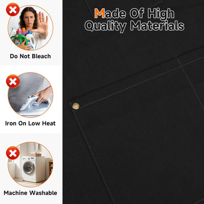 Delantal de chef para hombre de lona ajustable con bolsillos
