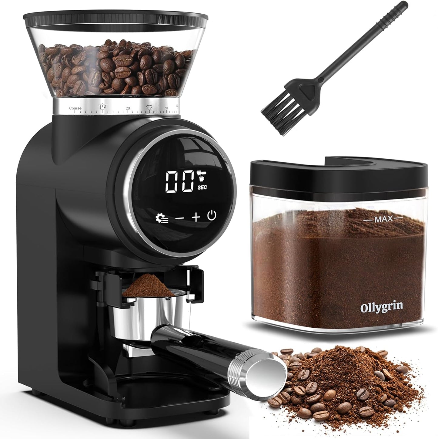 Molinillo Café Eléctrico Rebabas Cónicas 30 Tamaños Panel Táctil