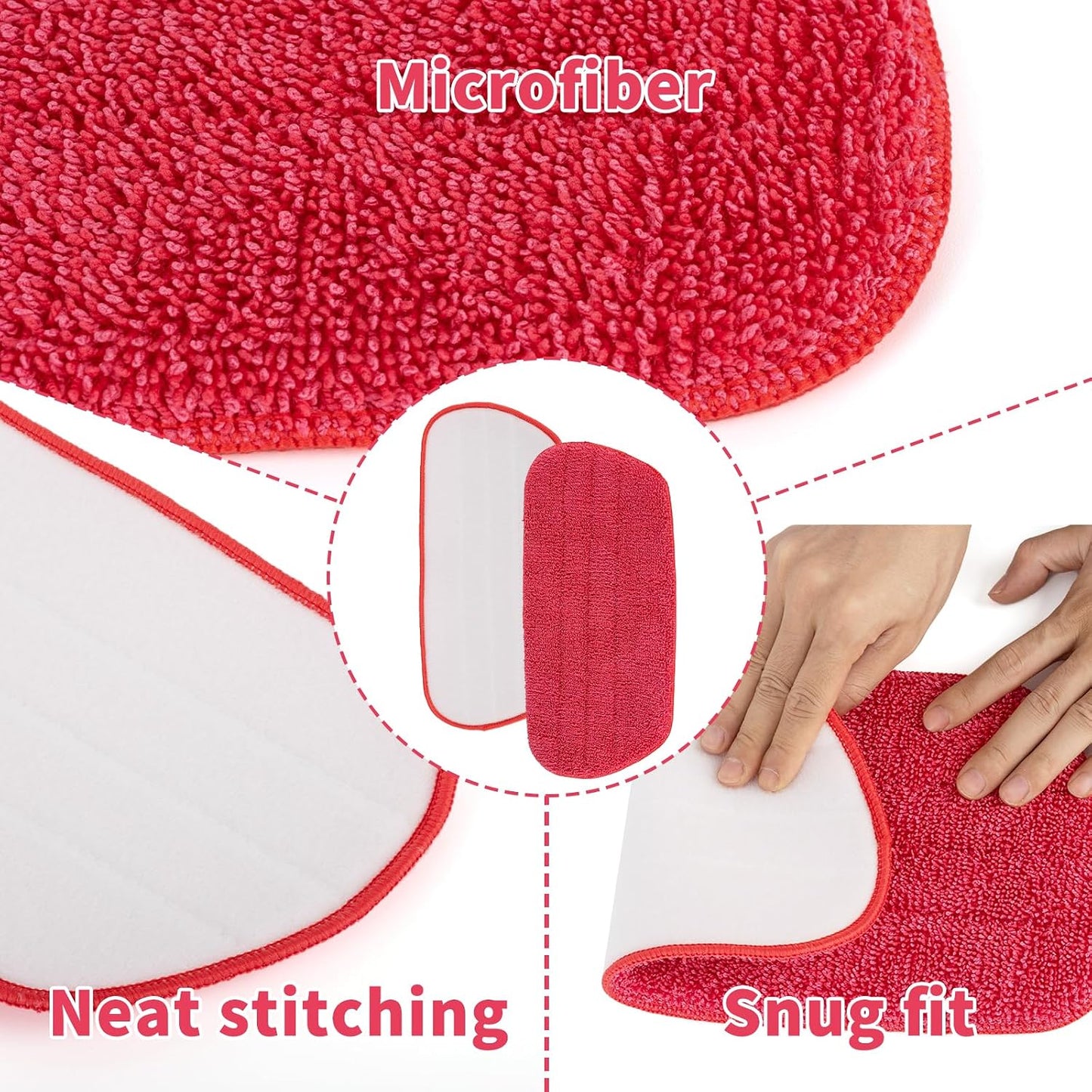 Almohadillas repuesto trapeador OXO microfibra rojo 2uds