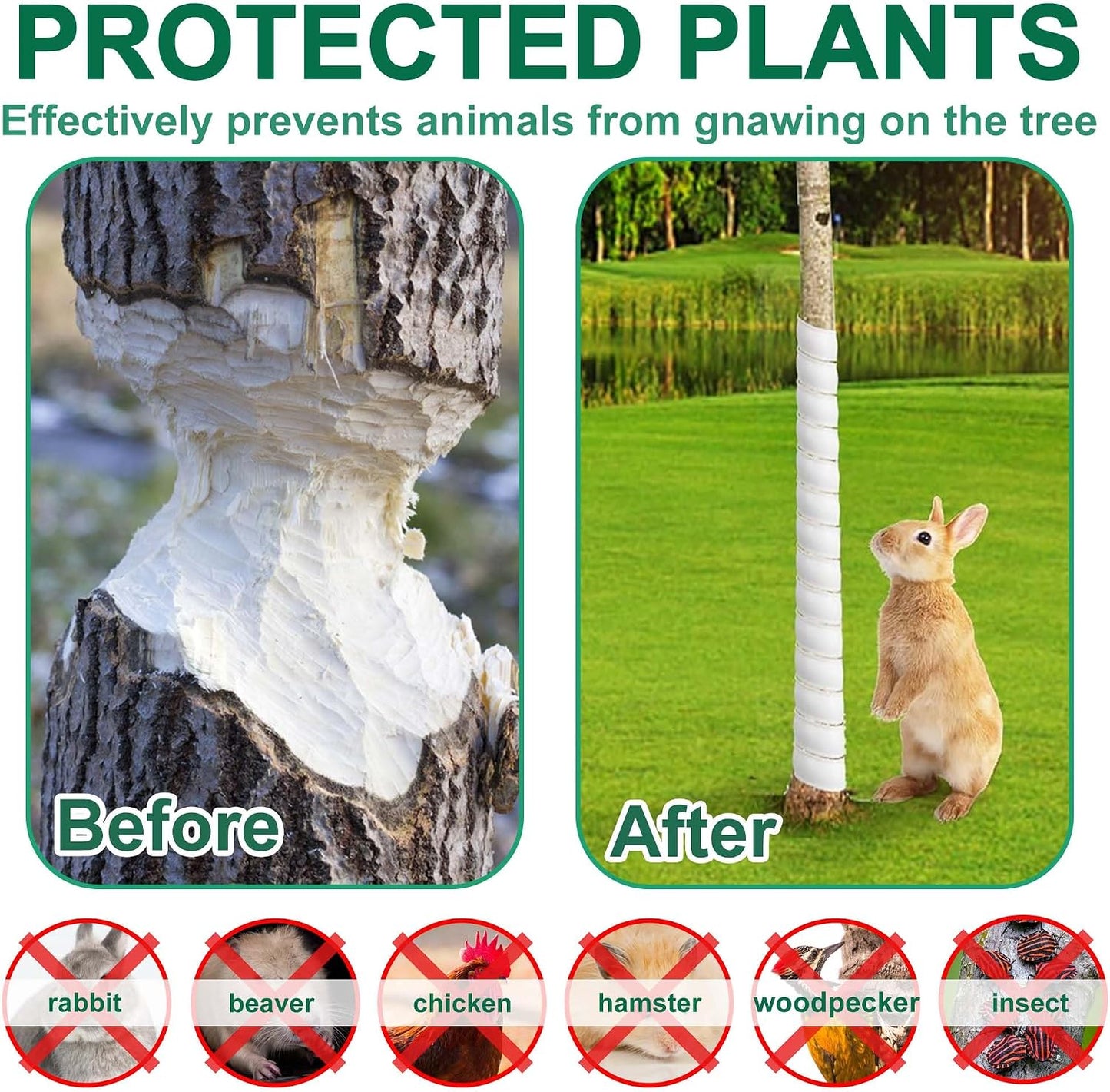 6 Pzas Protector Tronco Árbol Envoltura Plástico Espiral