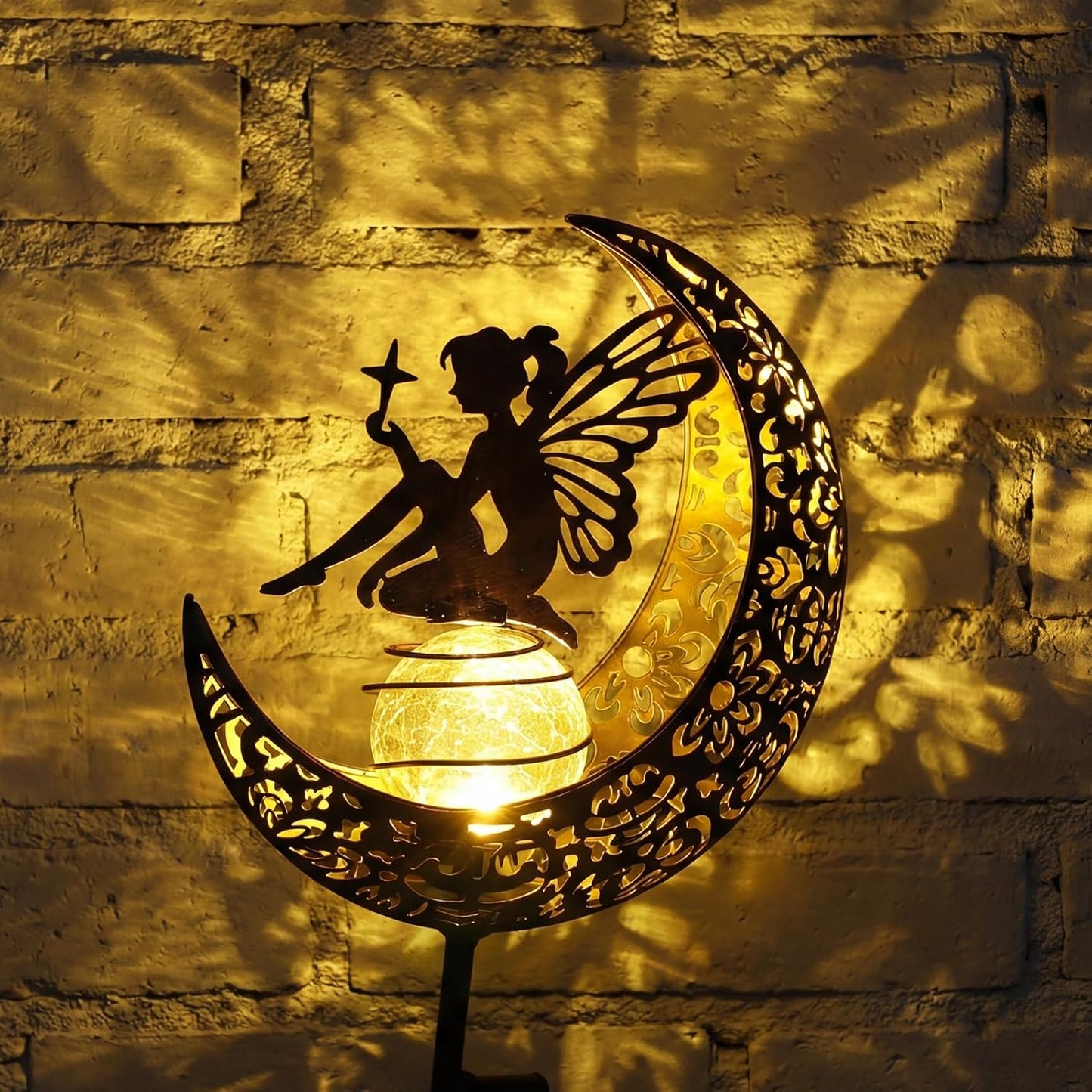 Decoración solar hadas jardín luz luna estaca patio