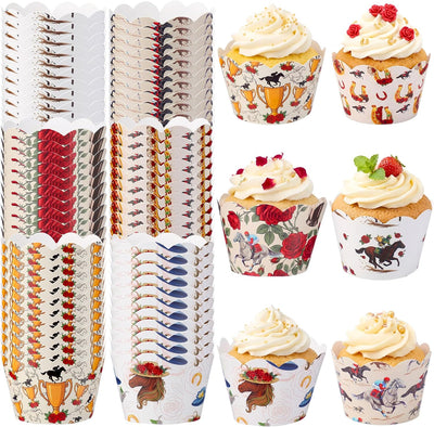 Forros cupcakes Western Derby taza hornear caballos
