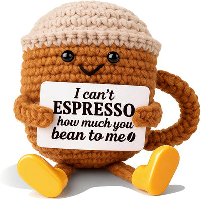 Taza de ganchillo café regalo cumpleaños decoración escritorio