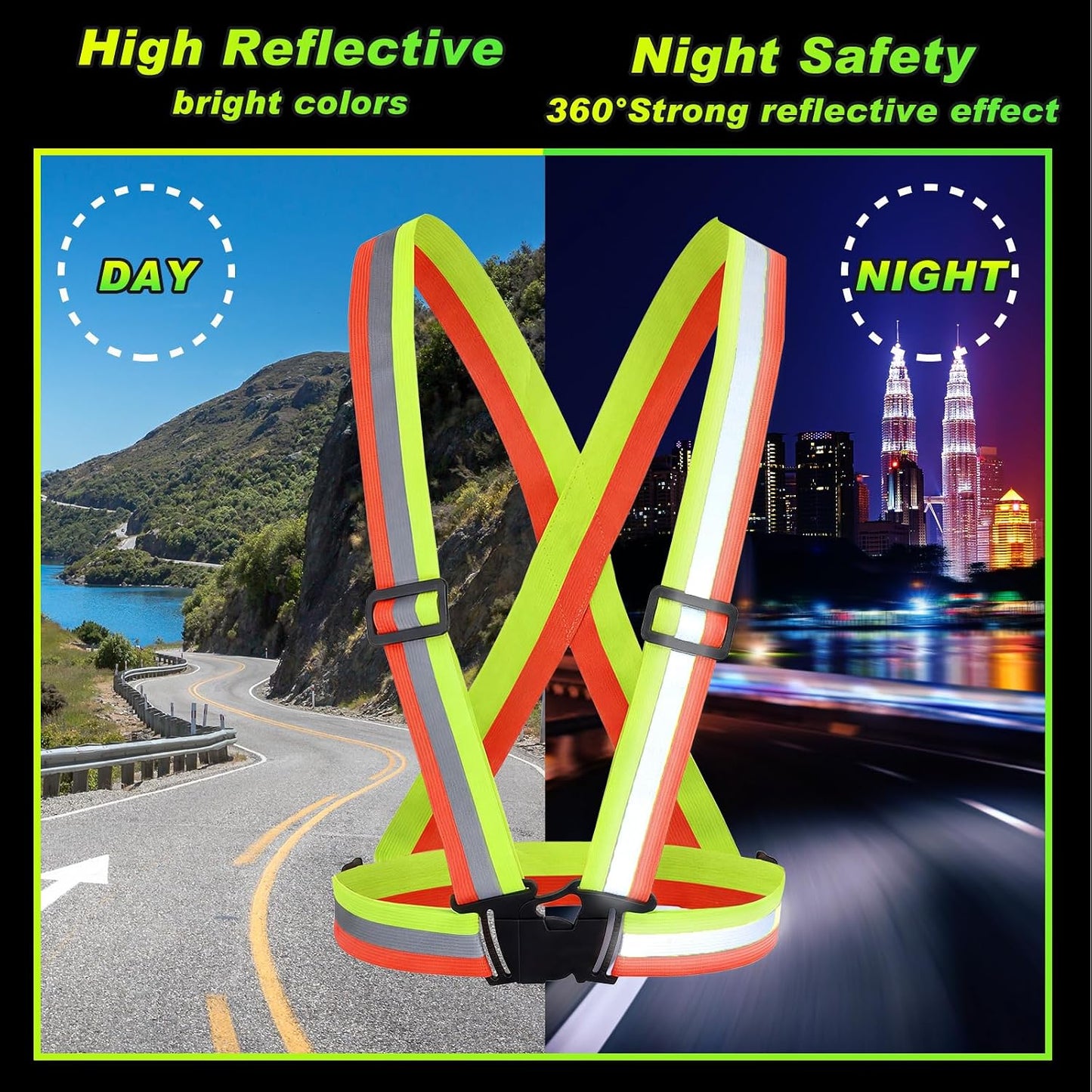20 Chalecos Reflectantes Alta Visibilidad Correas Ajustables