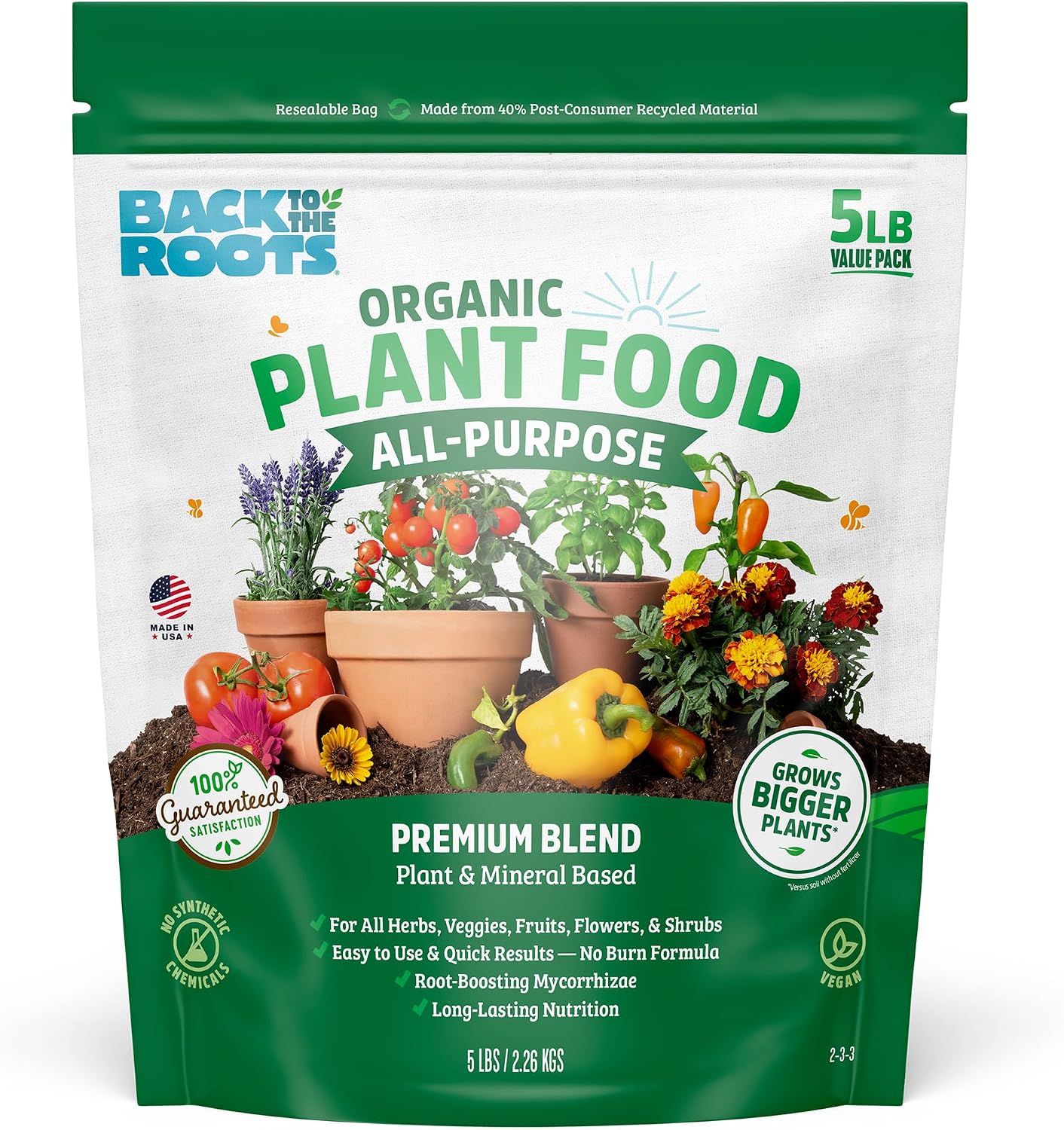 Alimento vegetal orgánico 5lb fórmula vegana con algas