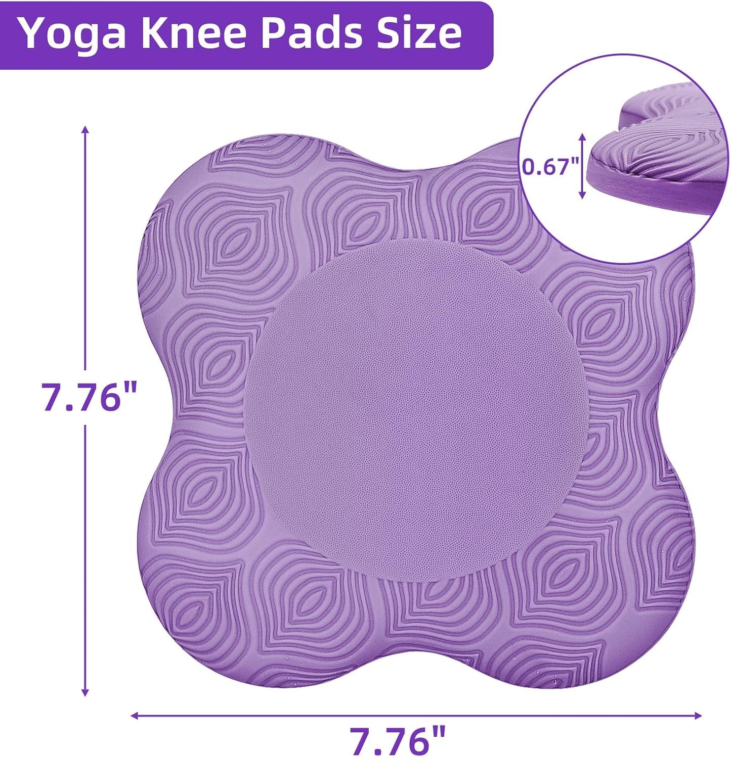 Juego 2 Rodilleras Yoga Antideslizantes Morado