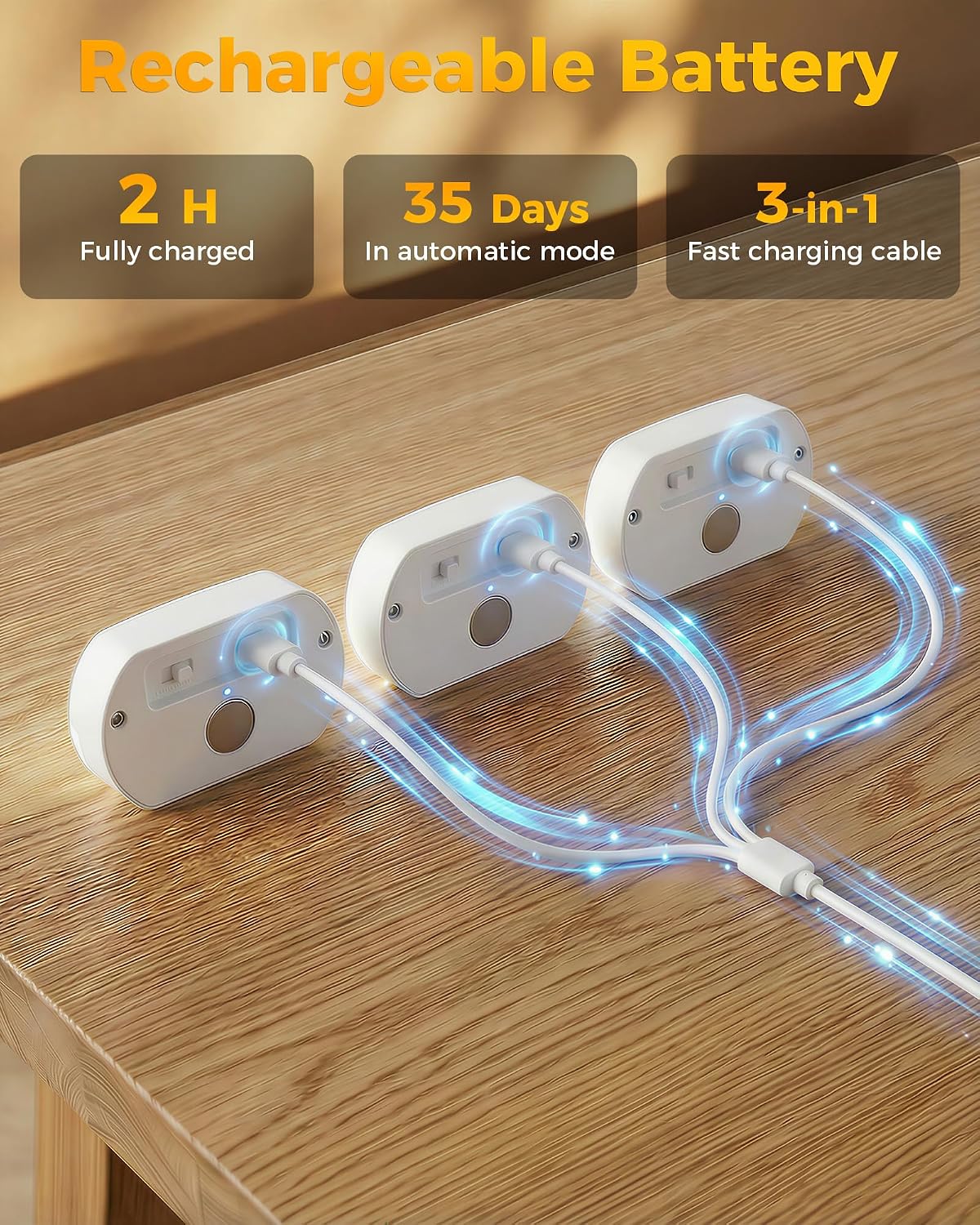 12 Luces LED Recargables Sensor Movimiento Escalera