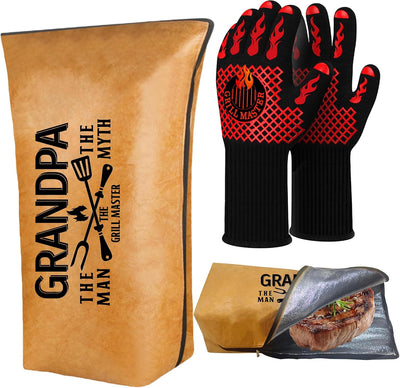Manta para barbacoa con guantes y bolsa para carne