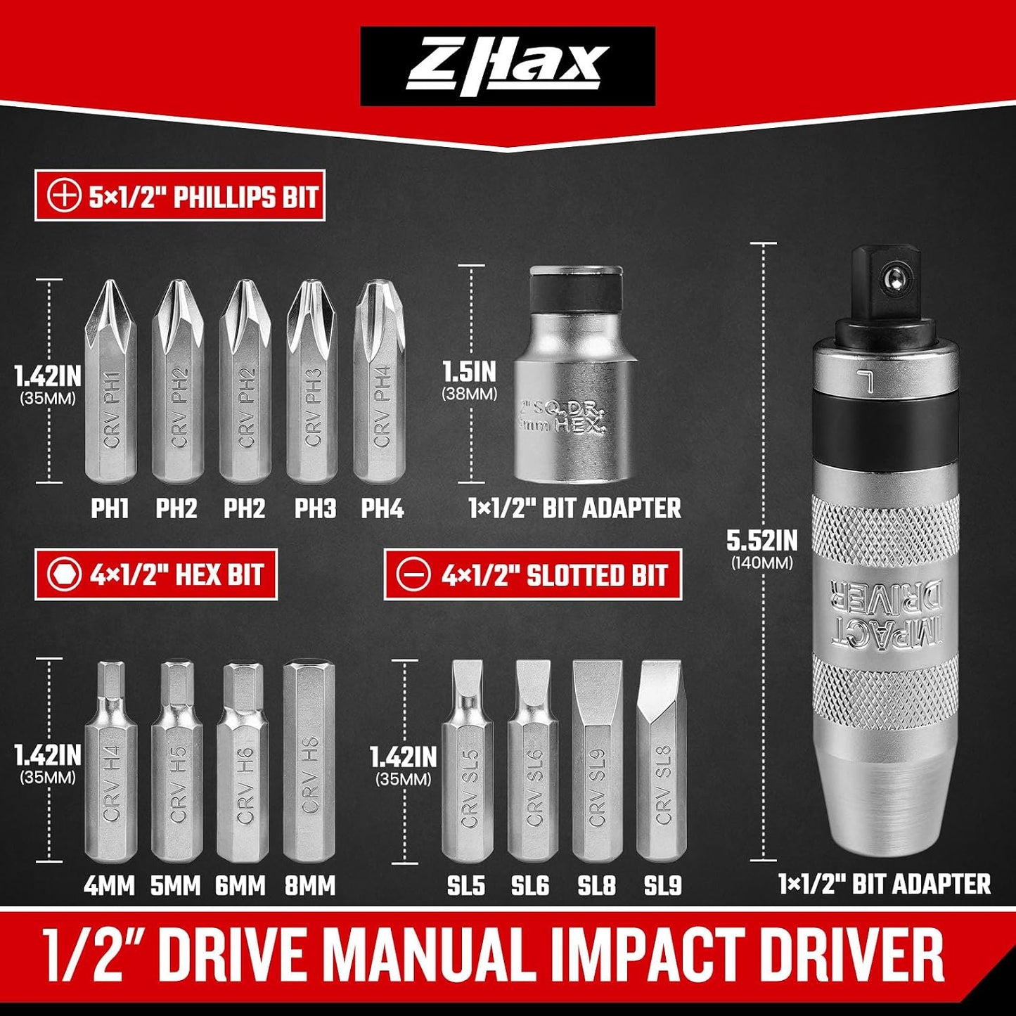 Set 15 Pzas Destornilladores Impacto Acero Cr-v