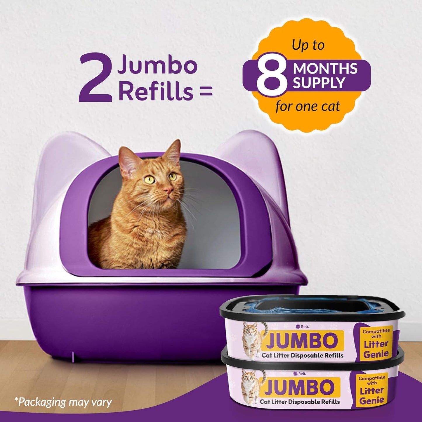 Bolsas Jumbo para arena gato comp 2 pzas 7 capas bloqueo olor