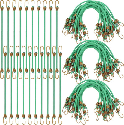 100 Correas elásticas 10pulg con ganchos verde