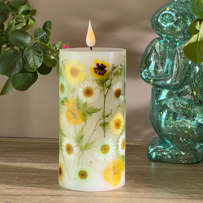 Velas sin llama temática verano flora y festivales