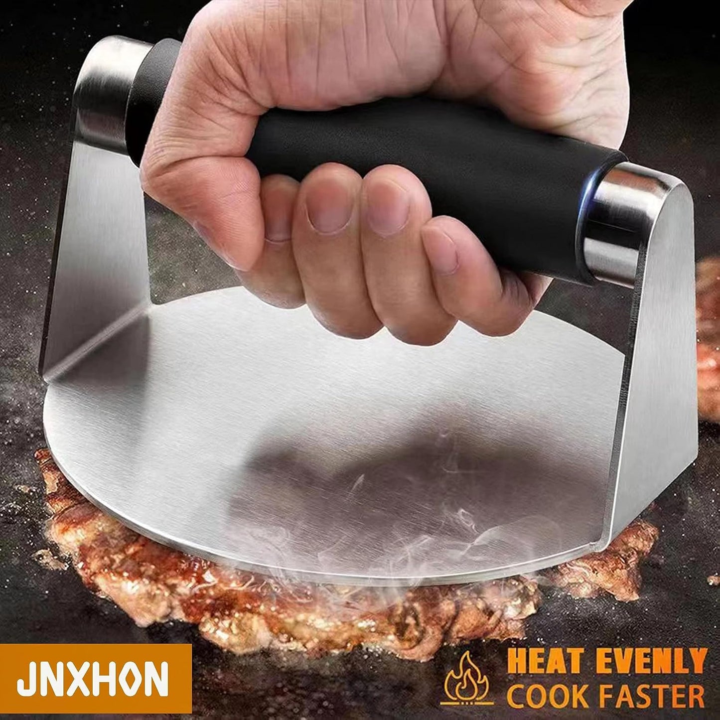 Prensa hamburguesas acero inox 5.5pulg con mango