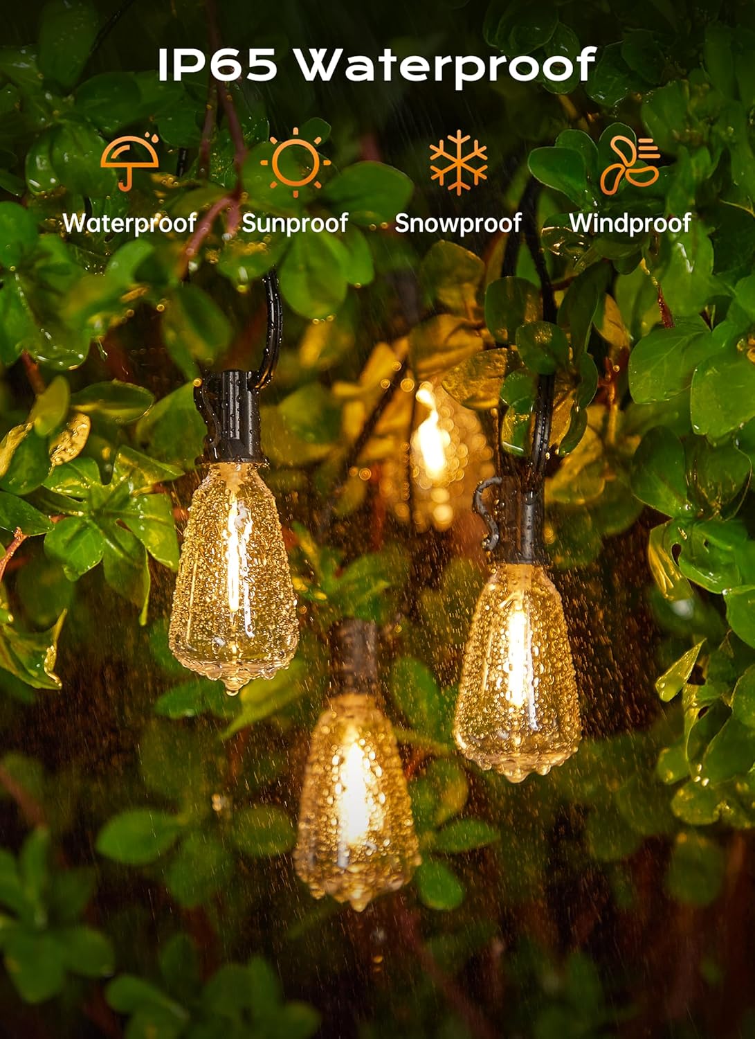 Guirnalda luces exteriores 37ft 111 LED ST38 impermeable 3 modos