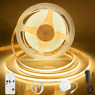 Tira LED COB 9.84ft sensor movimiento 24V blanco cálido