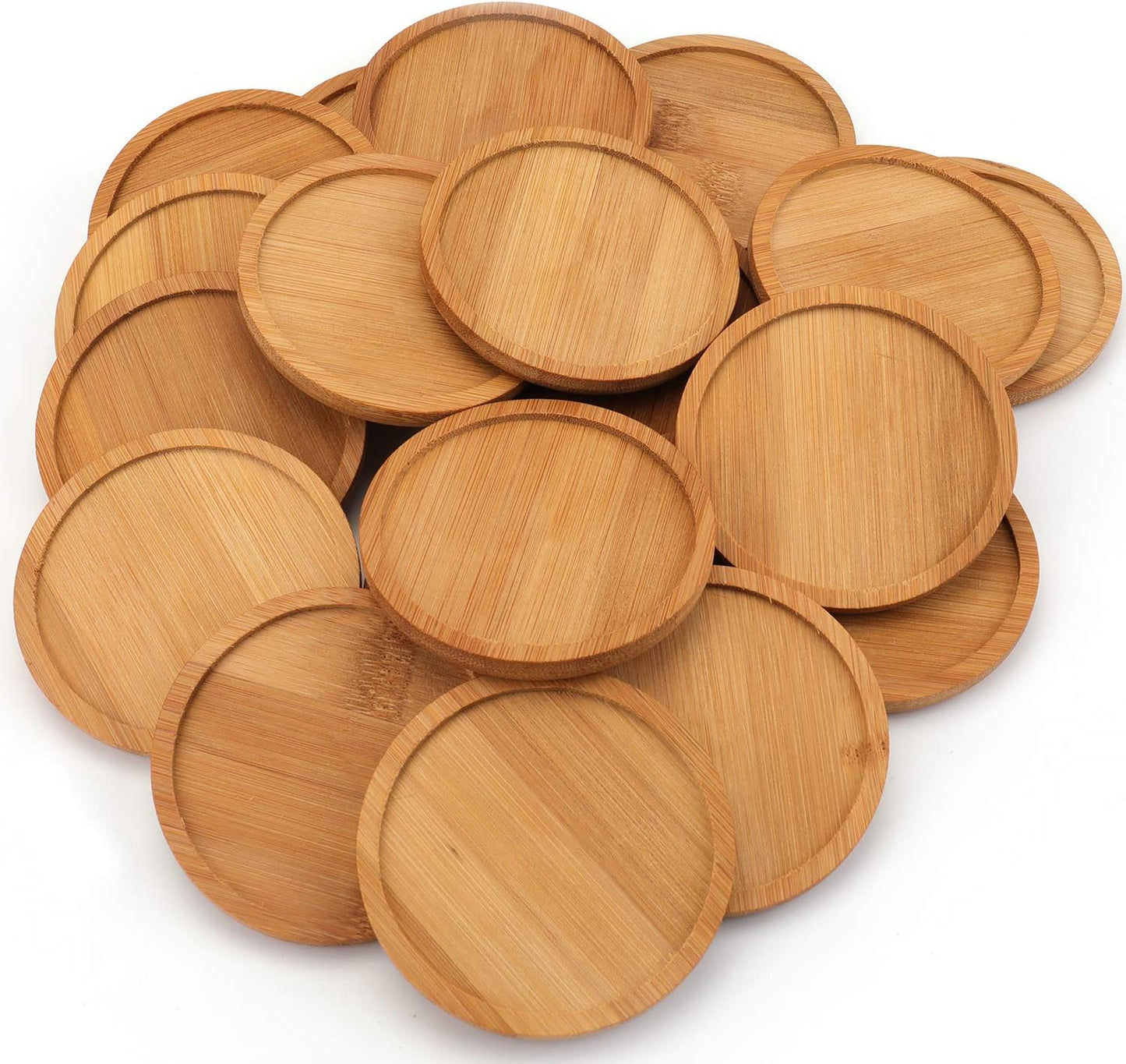 20 Platillos Bambú para Plantas Bandeja 3.34pulg Drenaje