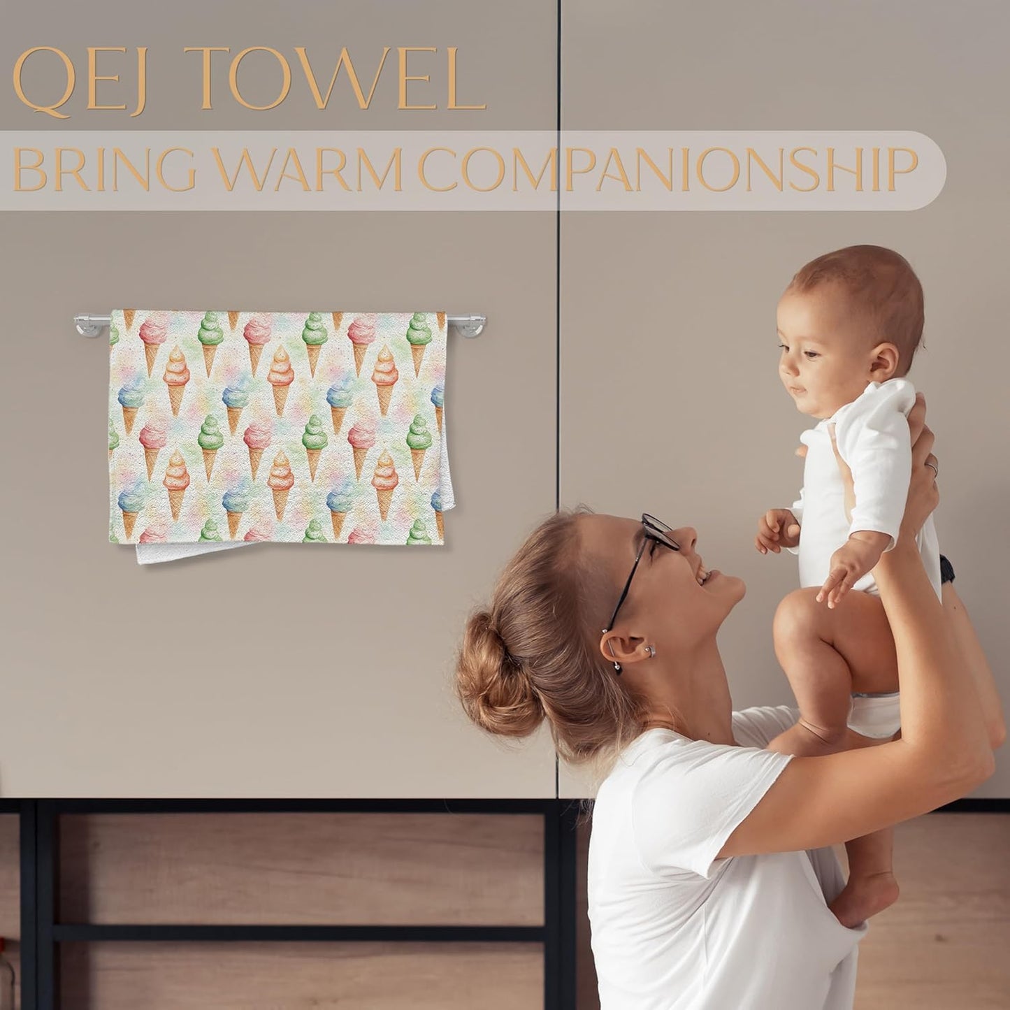 Toallas de cocina con motivos de helado y conos, para niños y adultos, 16 x 24 pulgadas