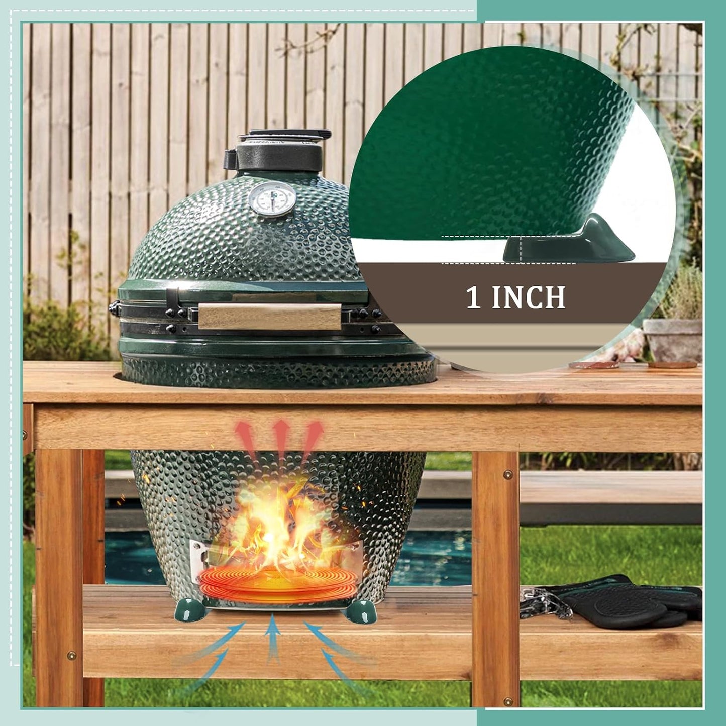 Juego 4 accesorios cerámica parrilla KamadoJoe
