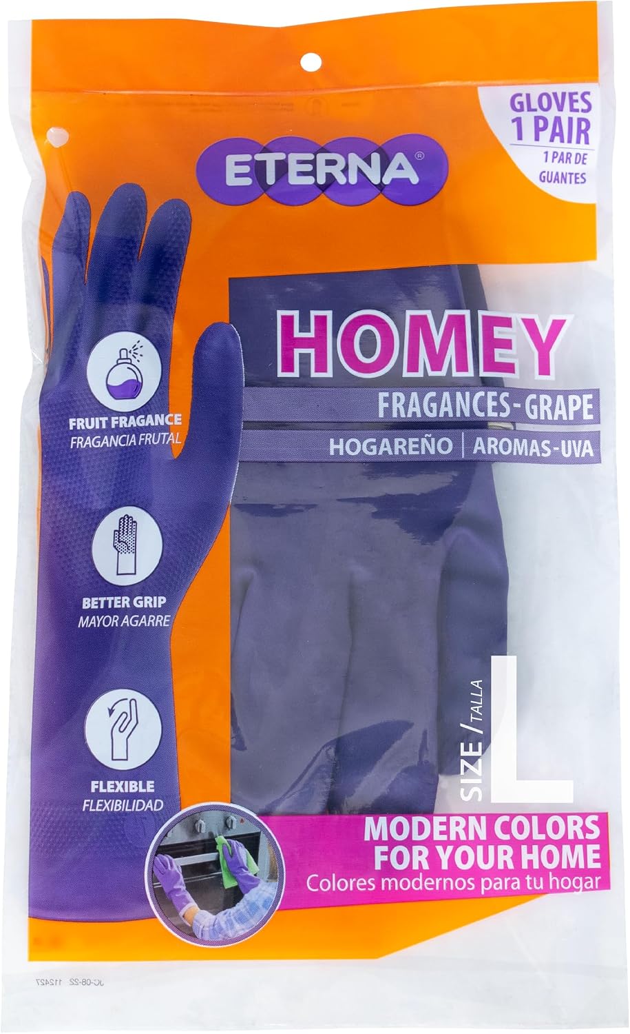 Guantes fragancia uva para cocina limpieza hogar tamaño L
