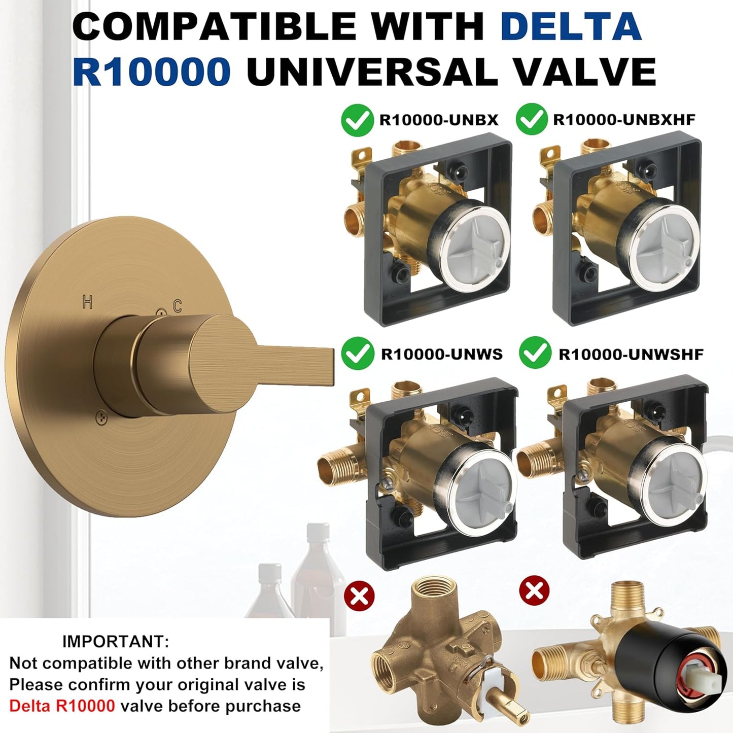 Kit molduras ducha Delta serie 13/14 cepillado oro bronce champán