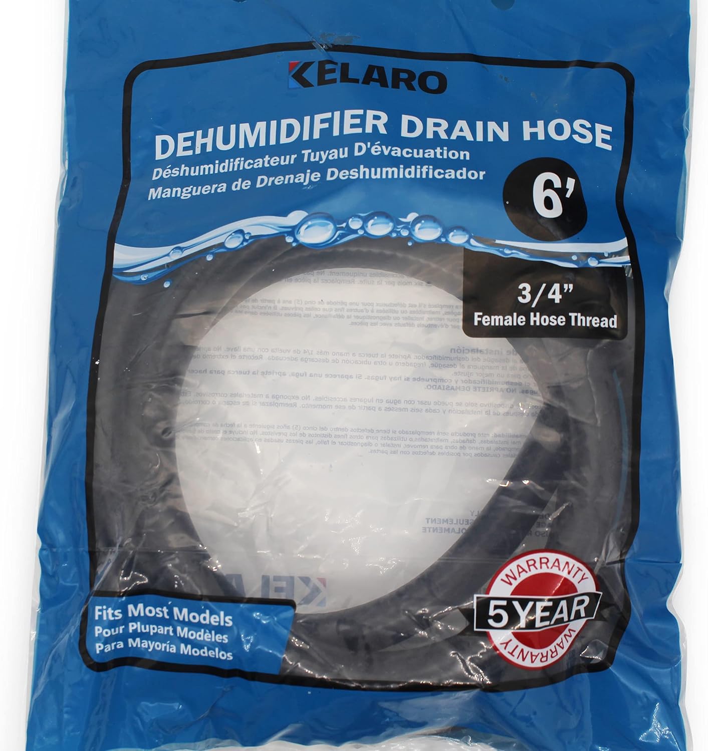 Manguera drenaje deshumidificador 3/4 FHT goma negra