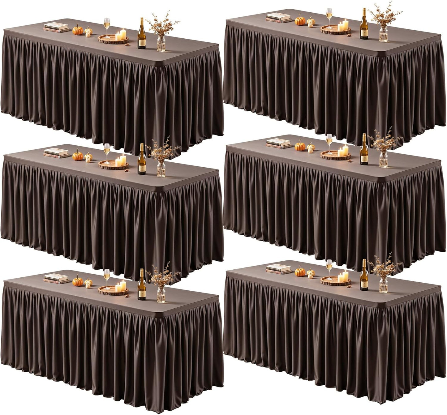 Pack 6 Manteles Chocolate 6ft Spandex Ajustable