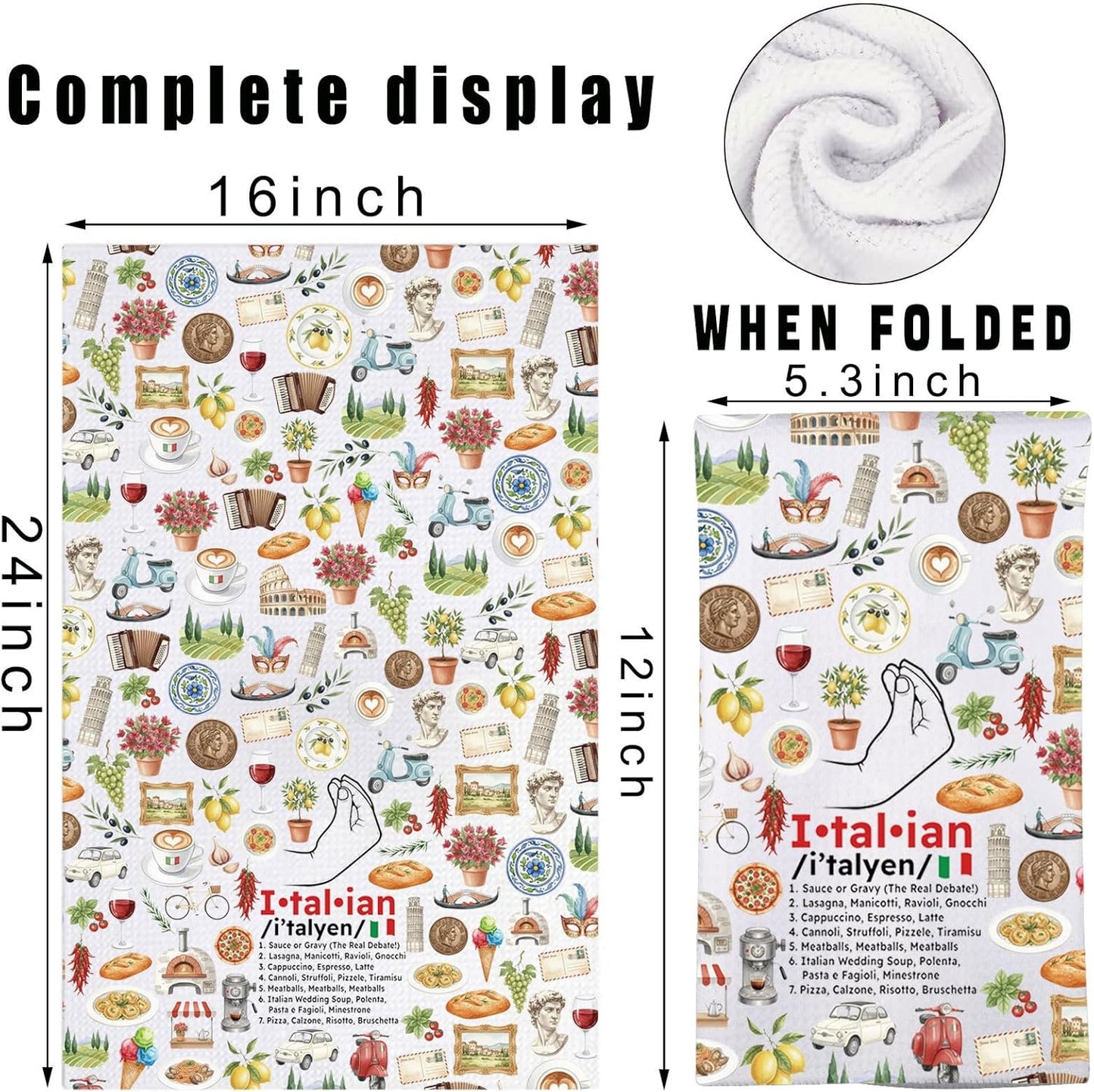 Toallas de cocina italiana regalo para chef toalla de manos toallas para platos