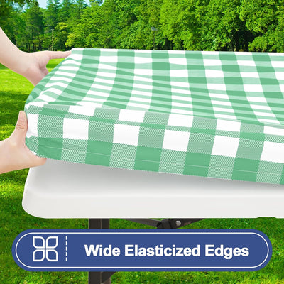 Mantel de picnic elástico impermeable para mesa rectangular