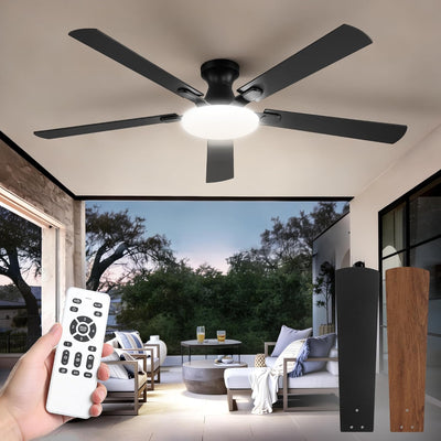 Ventilador techo 60pulg LED 30W motor DC silencioso 6 velocidades