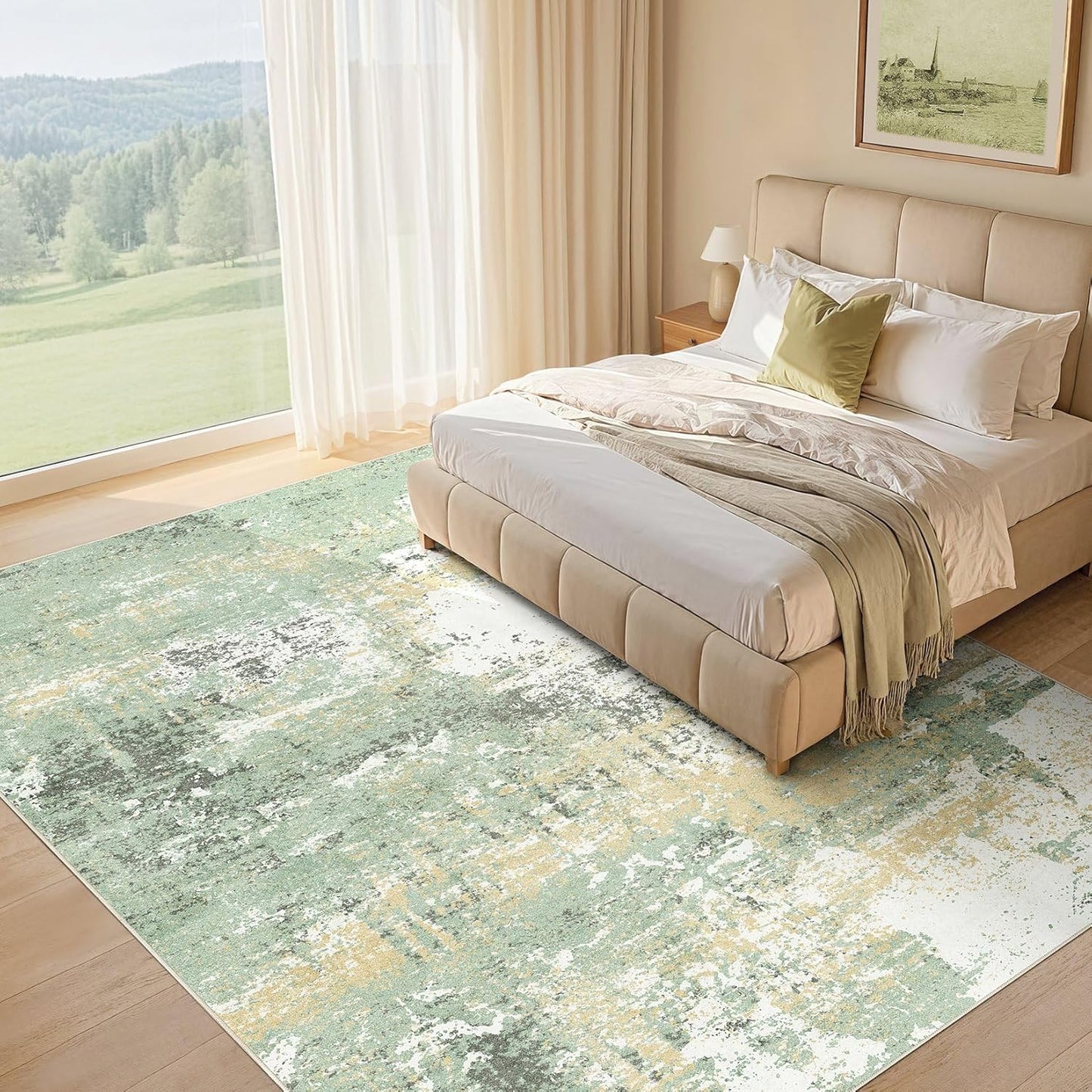 Alfombra área 9x12ft lavable suave plegable antideslizante