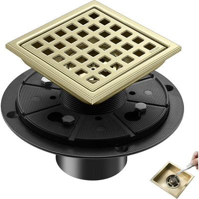 Desagüe ducha cuadrado 4pulg acero inox SUS304 con cubierta extra