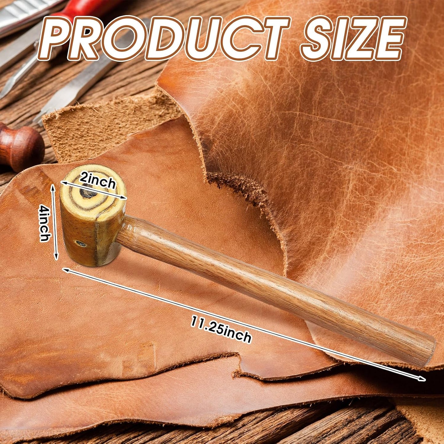 Martillo cuero crudo para tallar piel y joyería