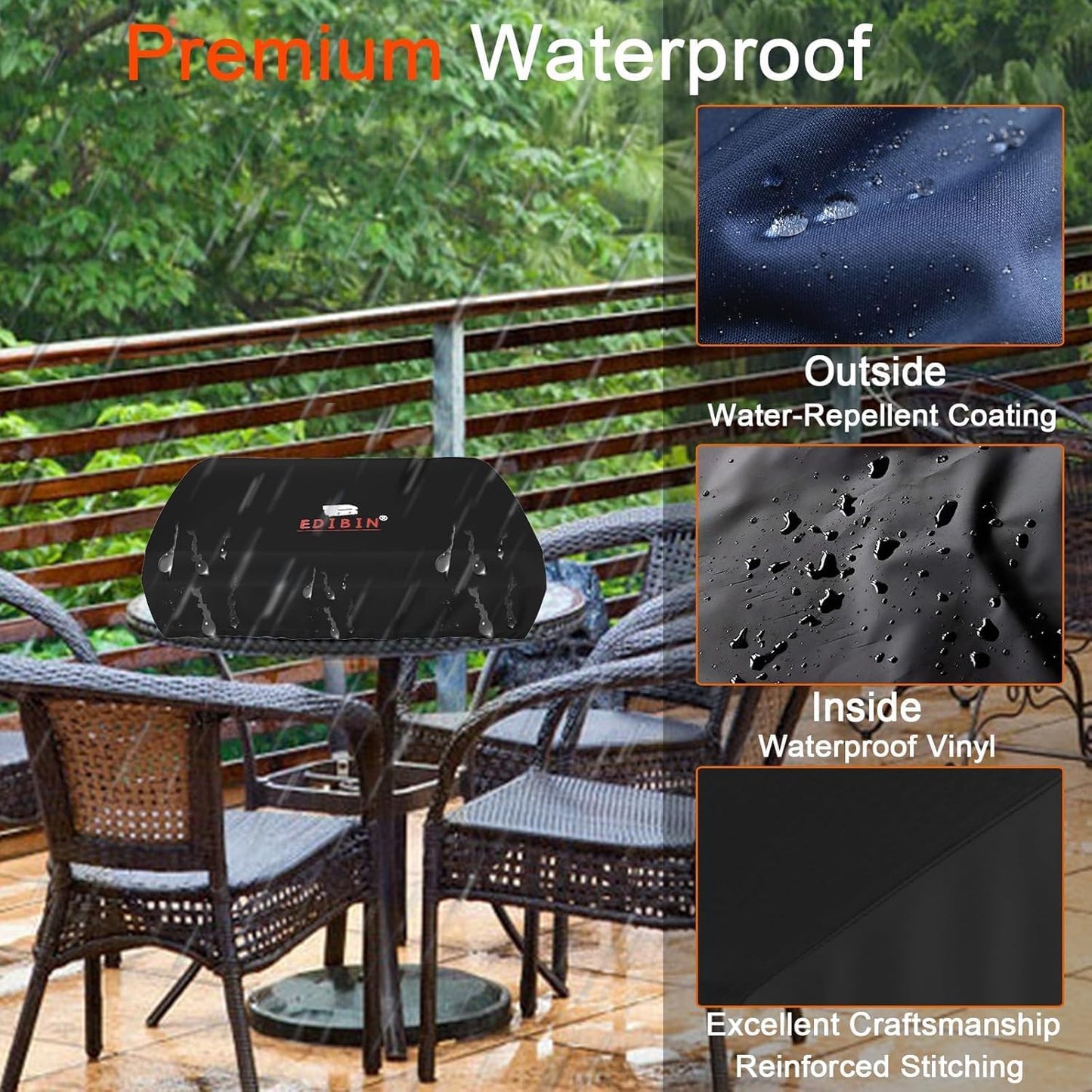Cubierta parrilla 22pulg Blackstone poliéster 900D impermeable