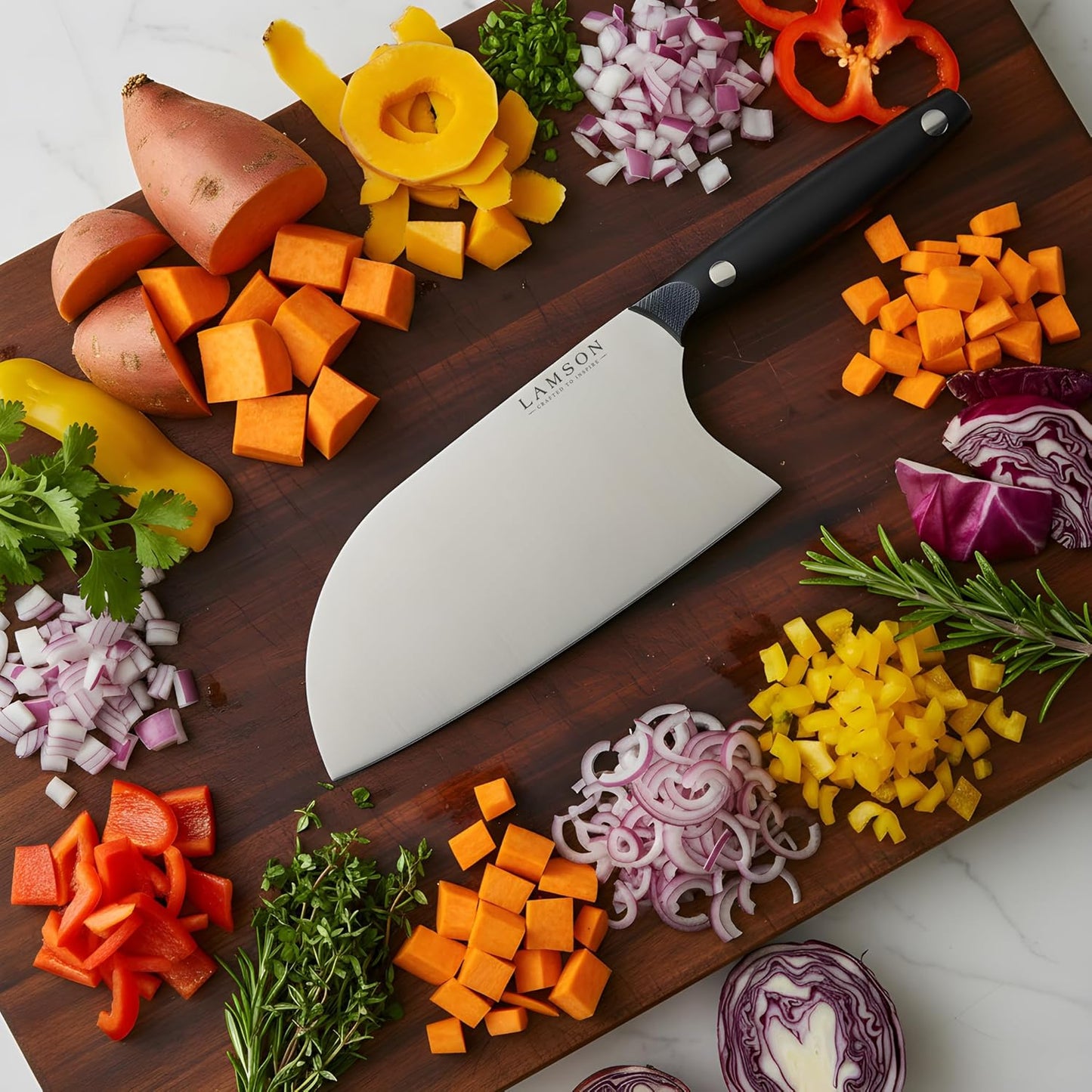 Cuchillo Santoku vintage 8pulg negro medianoche