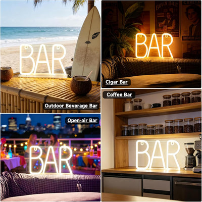 Letrero neón colgante con luces USB para bar cafetería