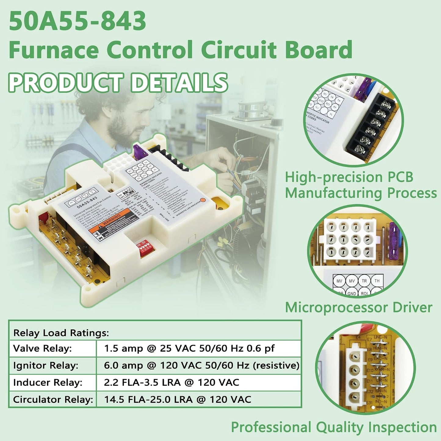 Tabla control horno 50A55-843 universal reemplaza 50A50