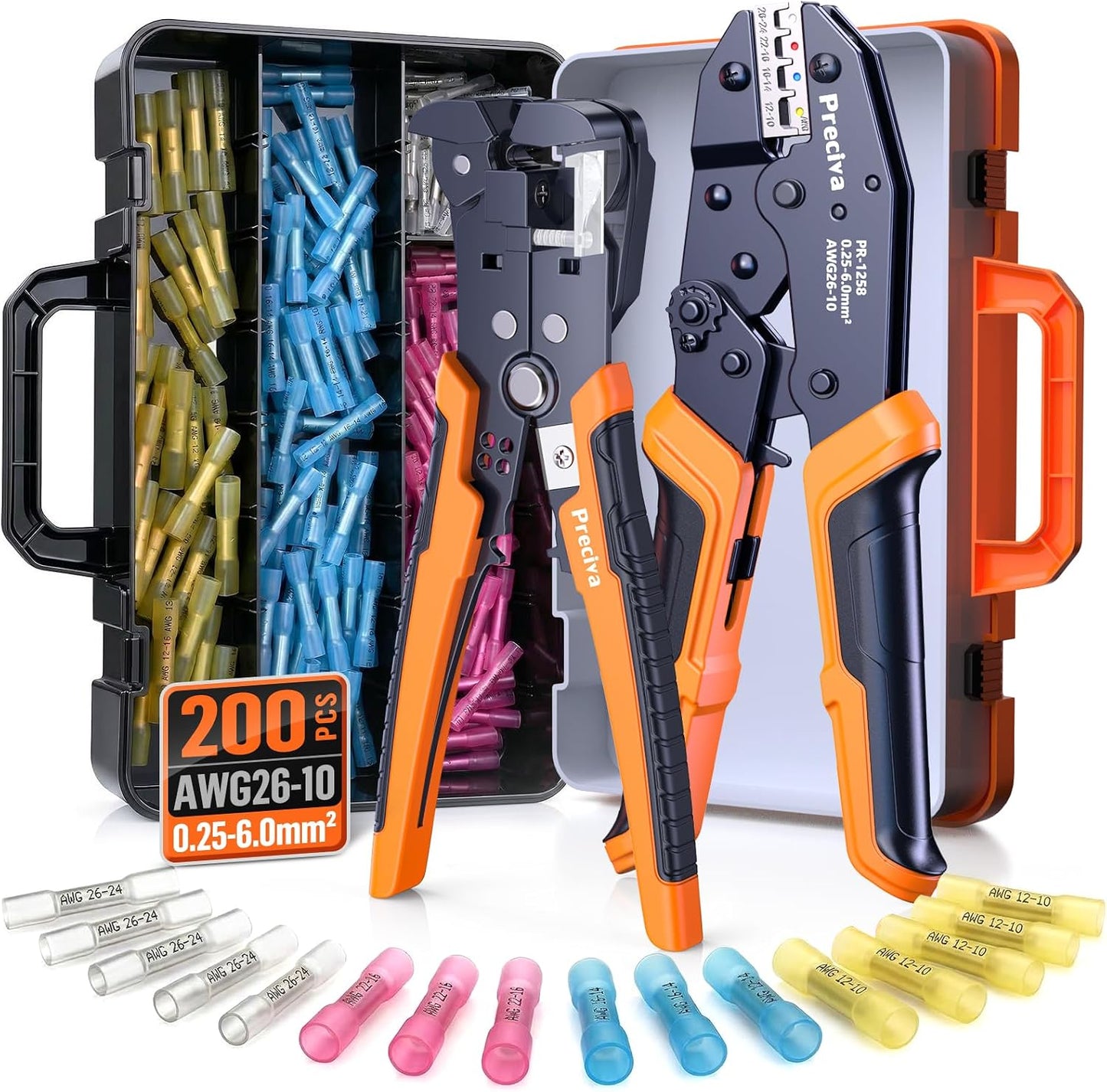 Kit herramientas prensado cables 200 conectores IP67