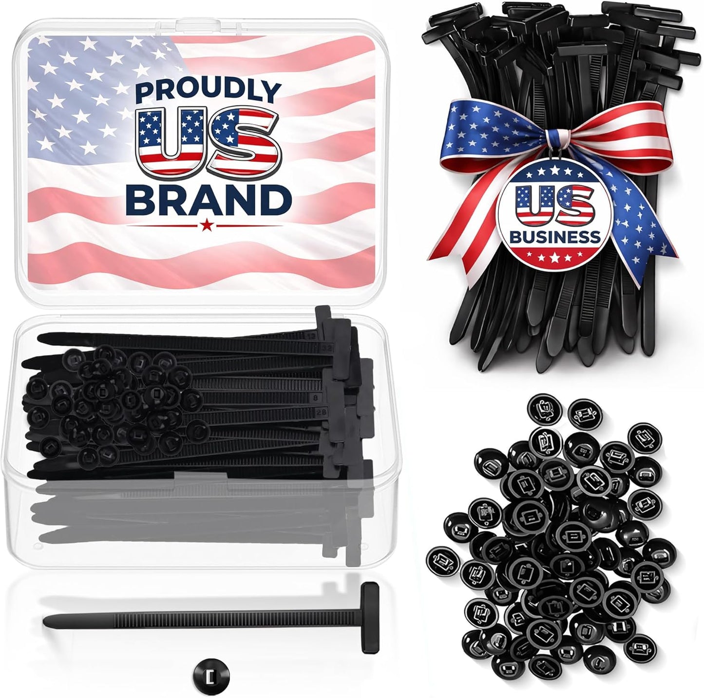 50 Hebillas Universales Nailon para Ataduras Cables Resistentes UV