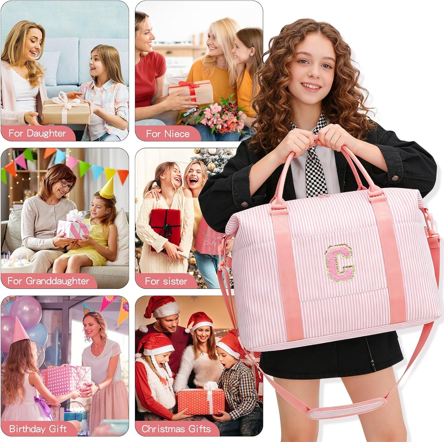 Bolsa viaje personalizada para bailar niña mujer Rosa