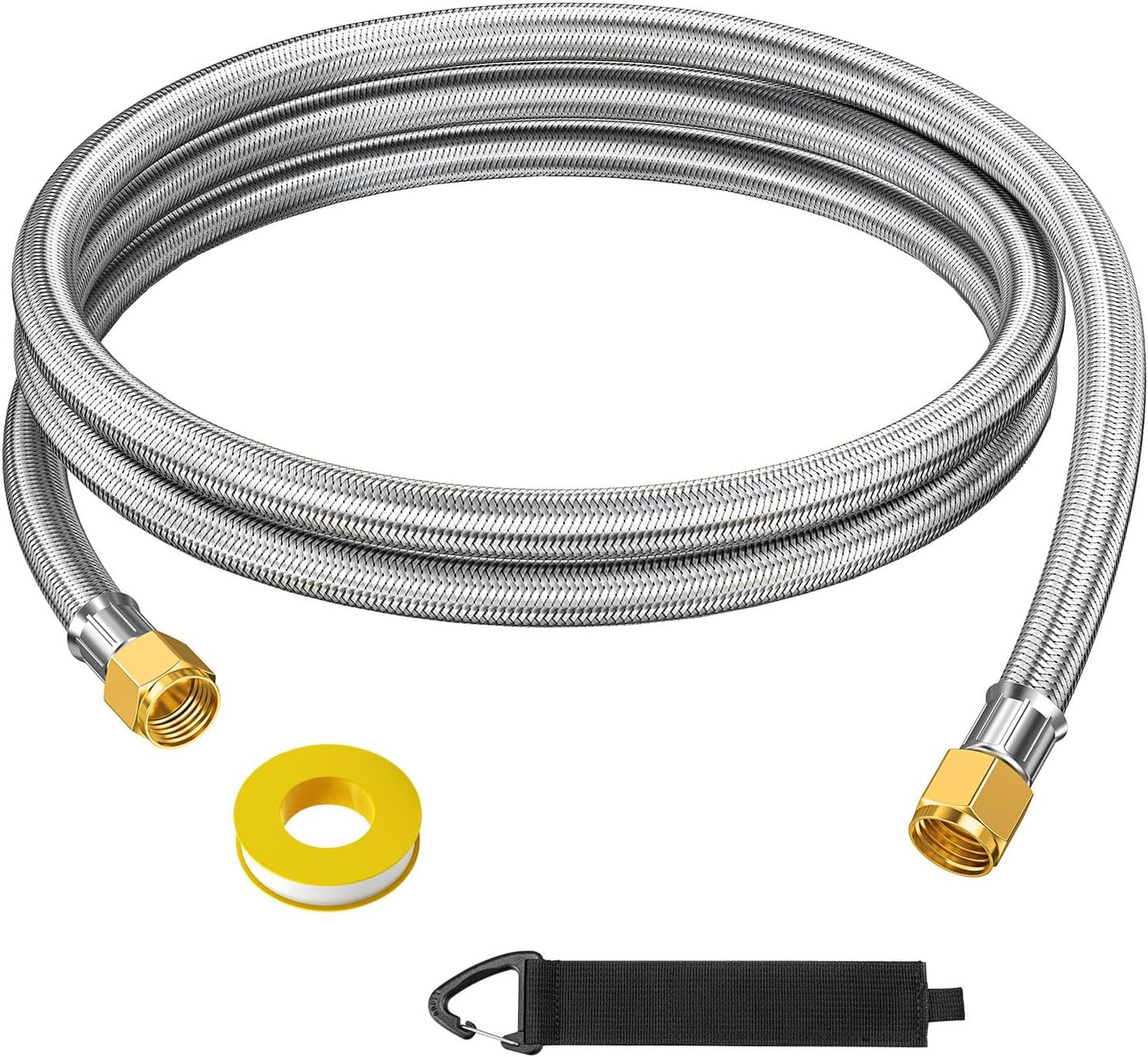 Extensión manguera propano 6ft 3/8pulg hembra acero inox