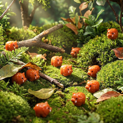 100 figuras resina jabalí miniatura para jardín hadas y decoración