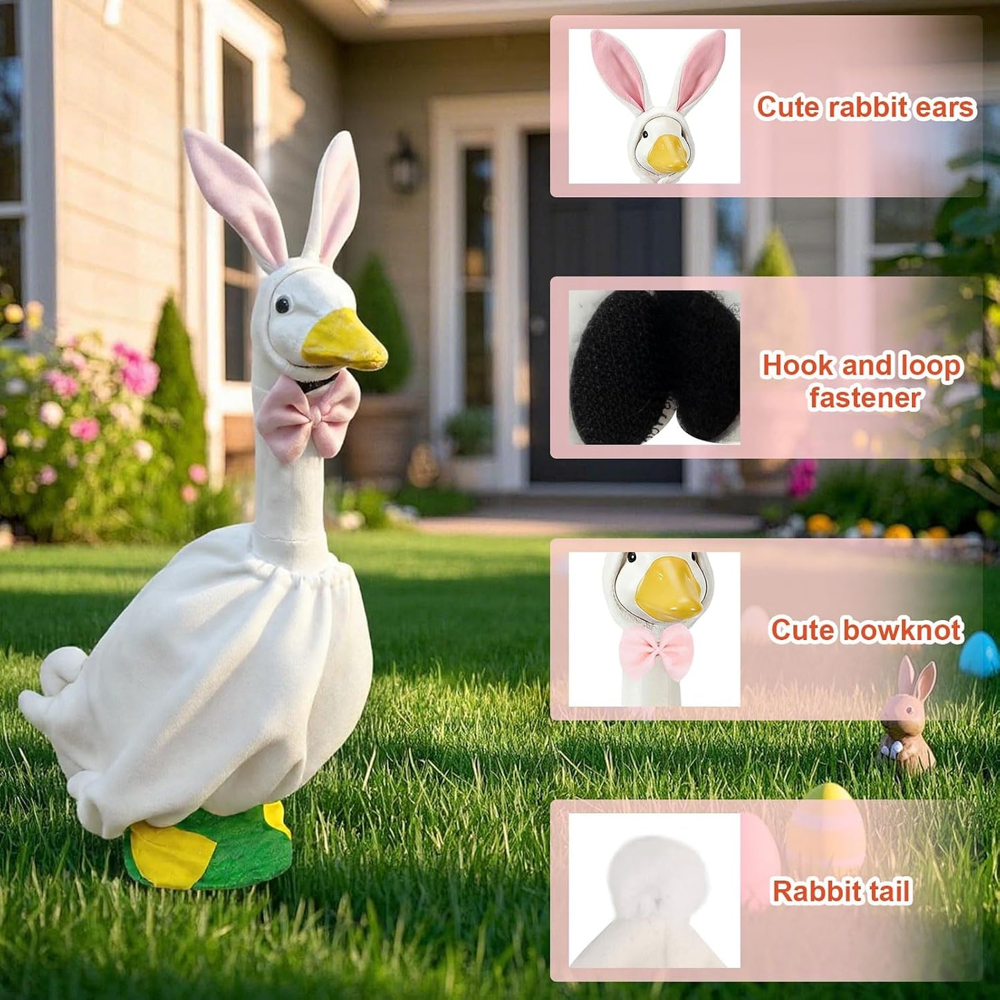Traje ganso de conejo Pascua 23pulg jardín cemento