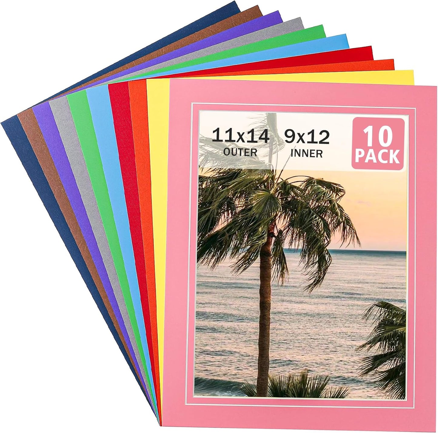 Pack 10 Marcos Fotos 11x14pulg Sin Ácido 9x12 Corte Biselado