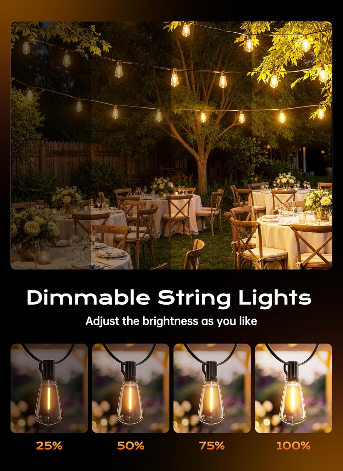 Tira luces exteriores 100ft 462 LED impermeables 3 modos