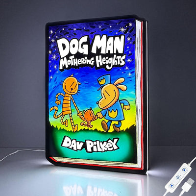 Caja luz UV LED Dog Man panel acrílico decoración niños