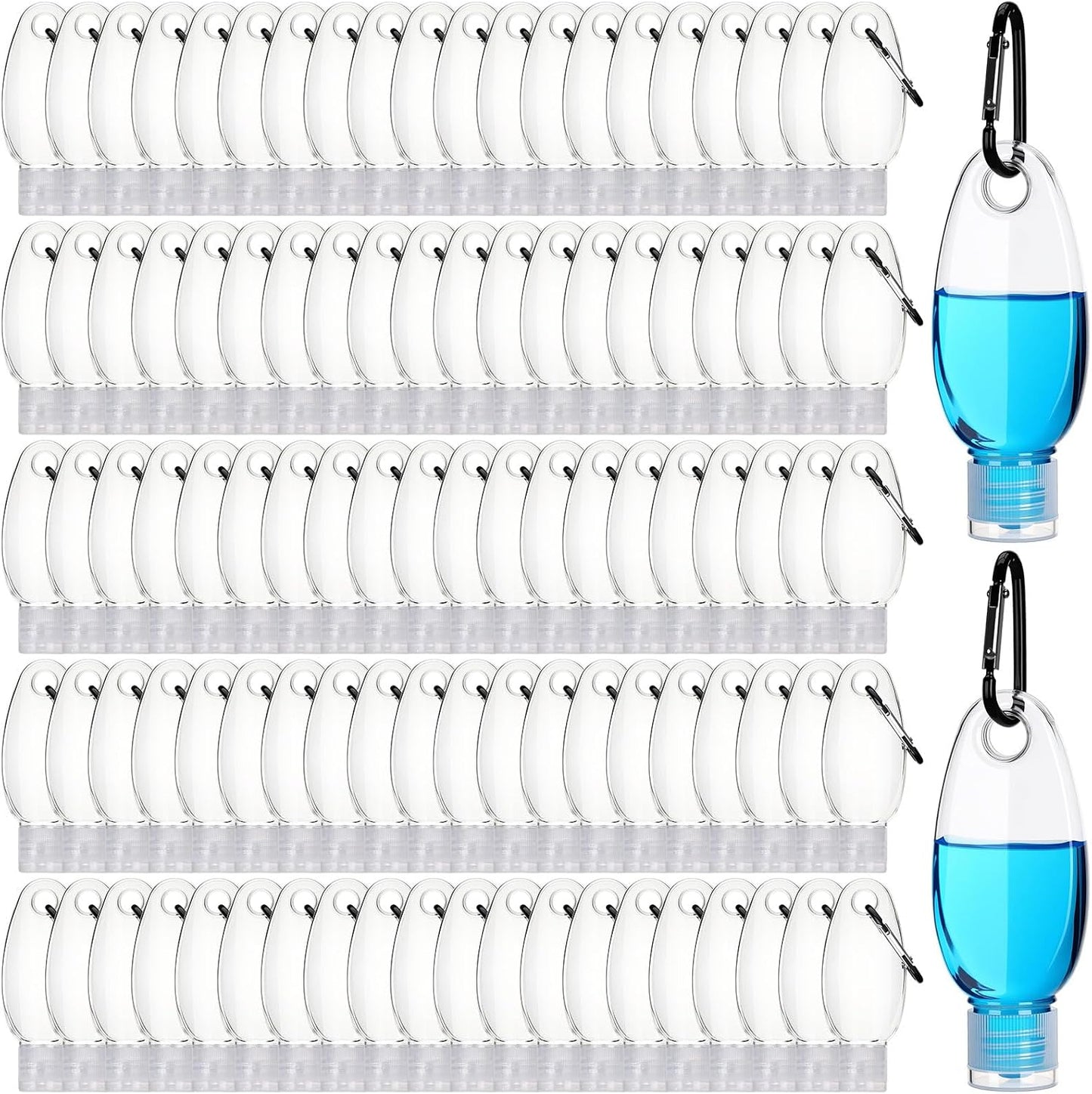 100 Botellas Viaje con Llavero Transparente