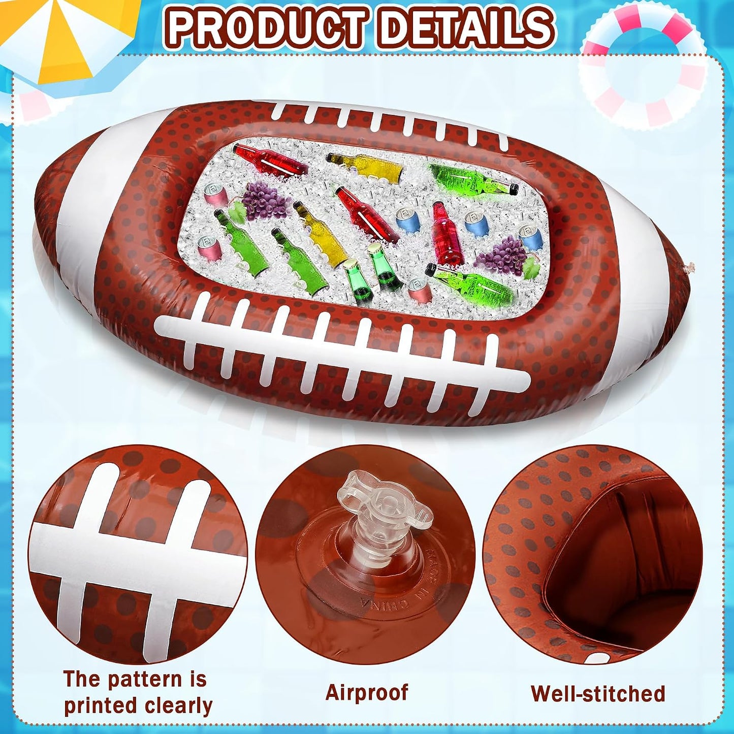 Enfriador inflable para fiesta barbacoa picnic con drenaje