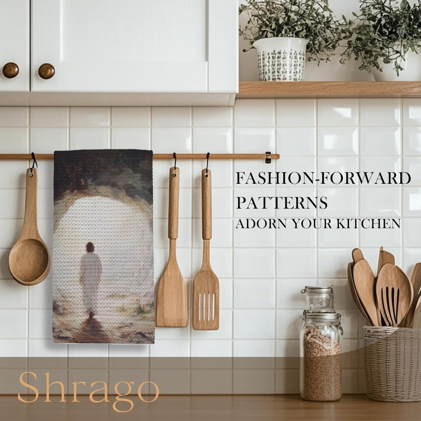 Toallas de cocina de Pascua con texto He is Risen 16 x 24 pulgadas