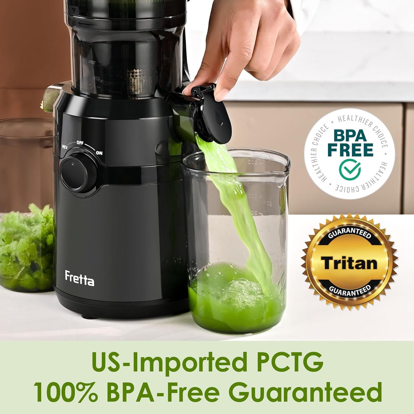 Exprimidor frutas y verduras PCTG sin BPA azul cielo 1L