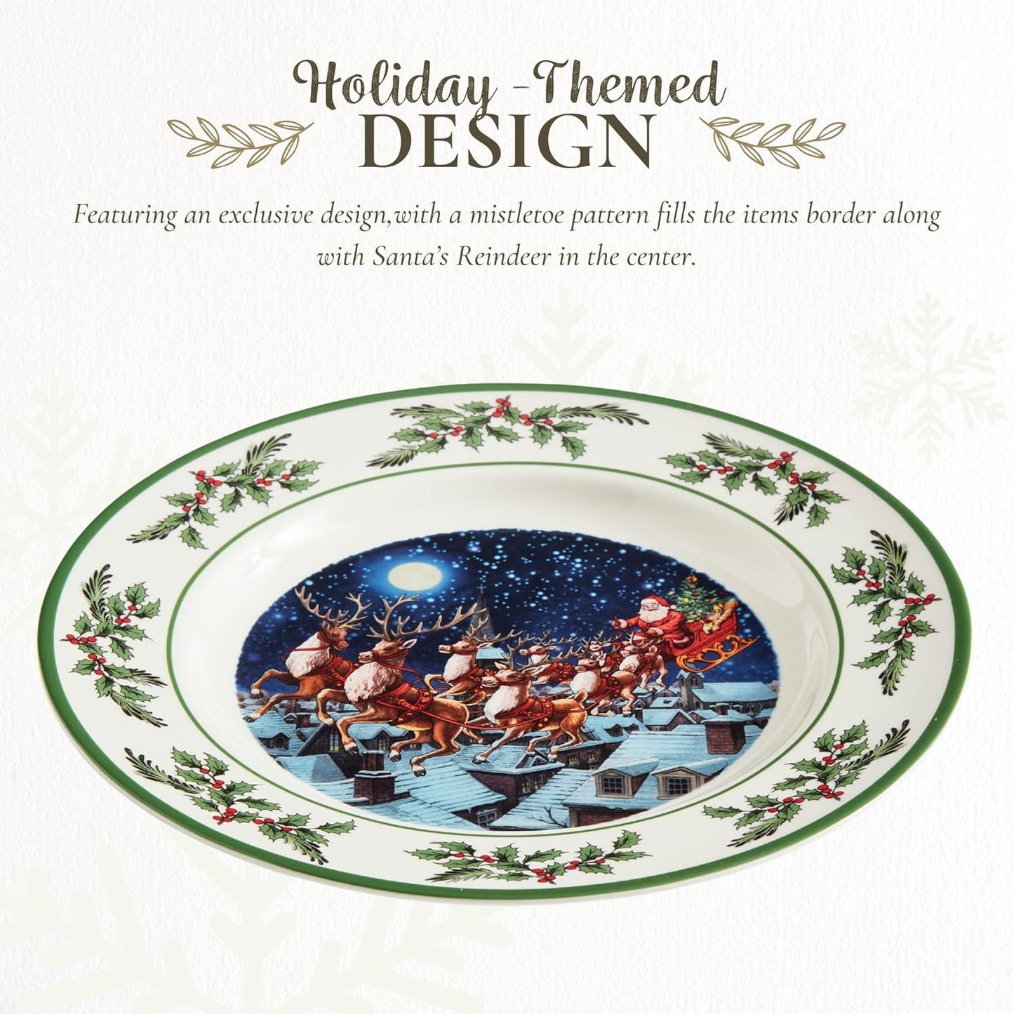 Plato Navidad Spode Tree Annual 10pulg Porcelana Apto Microondas